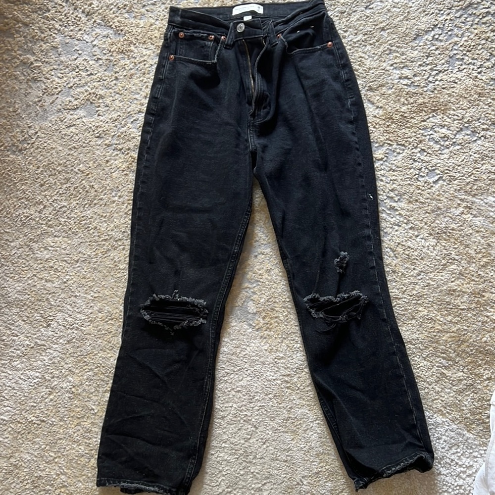 Black Distressed Abercrombie Jeans Curve Love